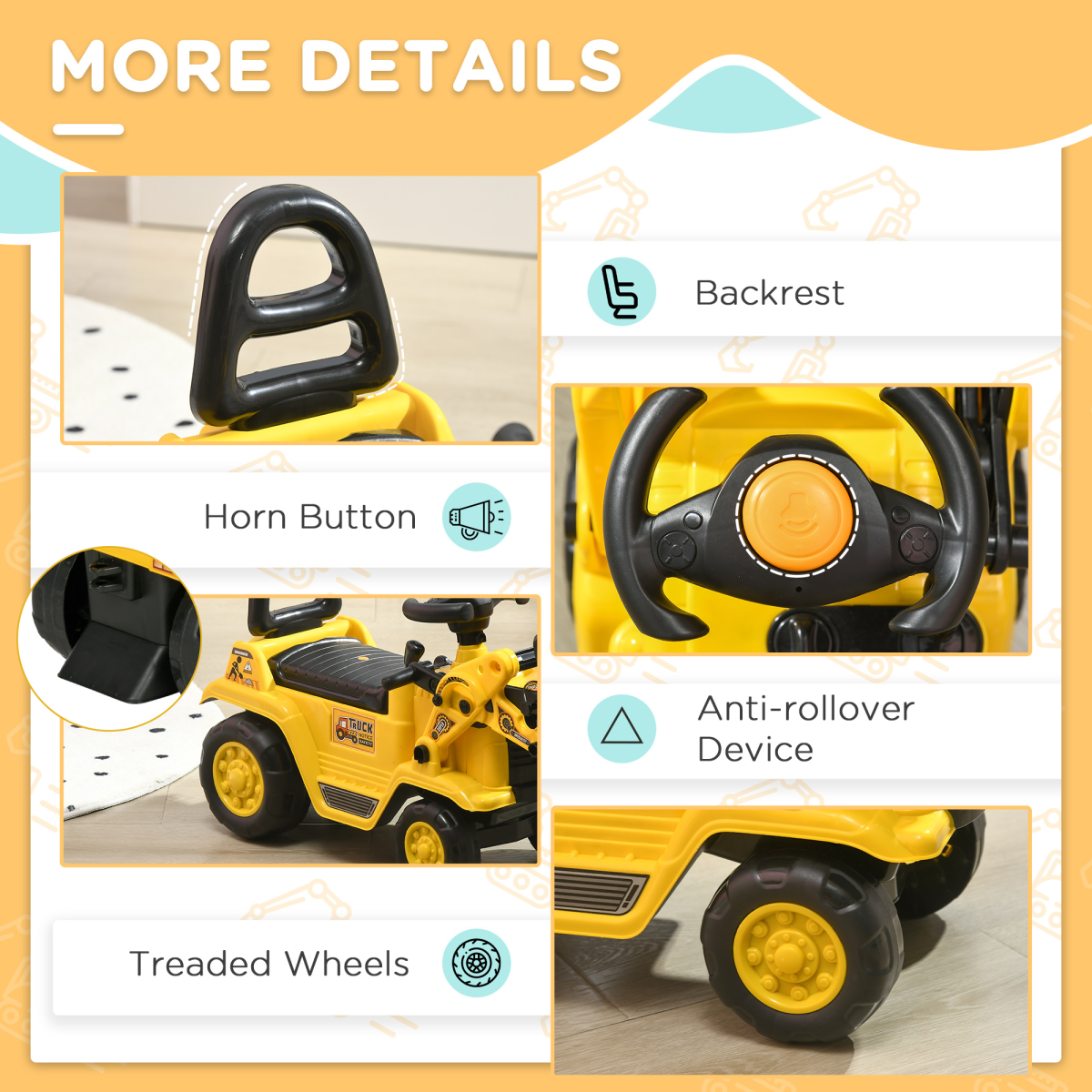 3-in-1 Ride-On Bulldozer Scooter & Storage Cart for Endless Fun!
