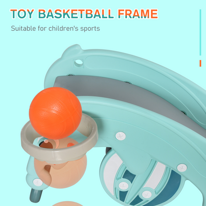 3-in-1 Baby Rocking Horse Portable Slide Basketball Hoop, Age 3-5