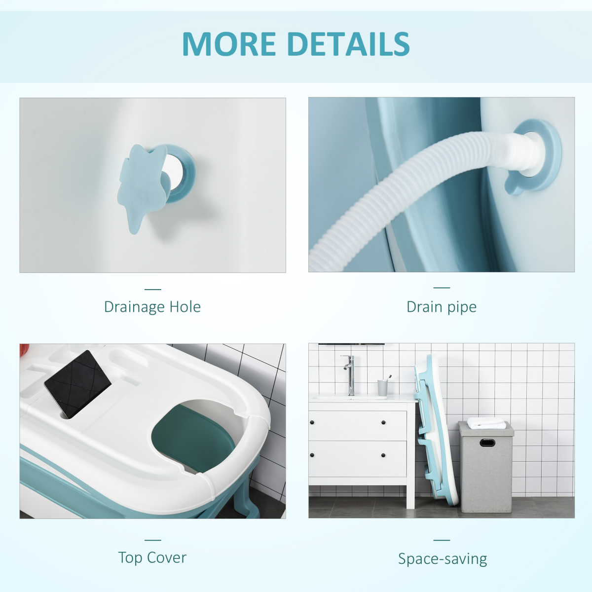 Space-Saving Foldable Bathtub for Kids Aged 1-12 – Safe & Stylish Design!