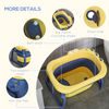 2-in-1 Foldable Baby Bathtub & Bath Stool for Infants to Toddlers - Yellow