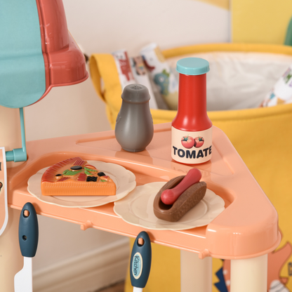 Deluxe 50-Piece Kids Kitchen Play Set with Interactive Trolley & Accessories!