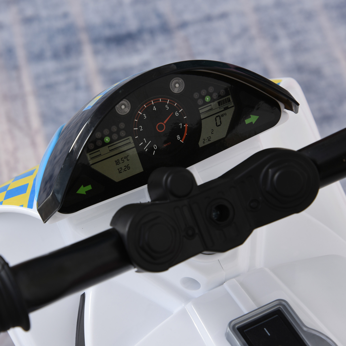 Kids Ride-On Police Bike 3-Wheel Vehicle w/ Music Lights 18-36 Mths