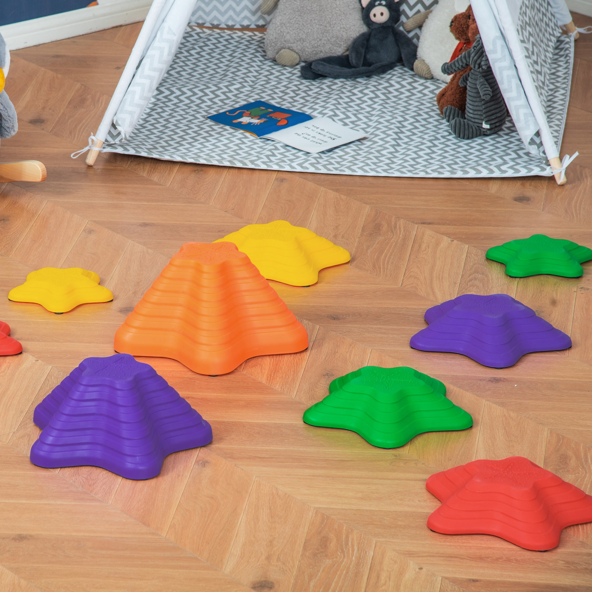 11-Piece Balance Stepping Stones Non-Slip Obstacle Course for Kids
