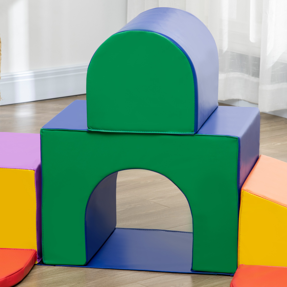 HOMCOM 7-Piece Kids Foam Play Set - Safe, Colorful Soft Climbing Fun!