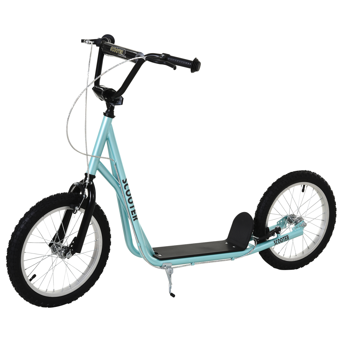 HOMCOM Kids Kick Scooter - Adjustable Blue, Inflatable Wheels, Safe & Smooth Ride