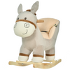 Cute Kids Ride-On Rocking Donkey Sound Handlebars Seat Belt Plush Body