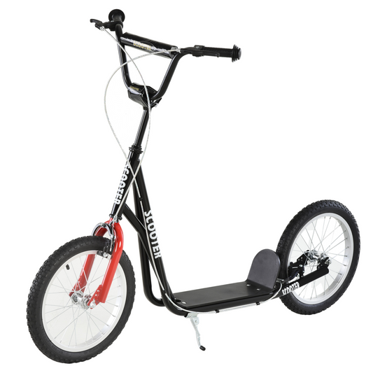 Adjustable Kids Kick Scooter with Inflatable Wheels - Smooth Ride in Black!