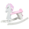 Kids Wooden Ride On Toy, Rocking Horse w/ Handlebar, Foot Pedal, Pink
