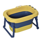 2-in-1 Foldable Baby Bathtub & Bath Stool for Infants to Toddlers - Yellow