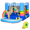 Rainbow Oasis Bouncy Castle & Trampoline Combo for Kids 3-8 Years