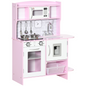 Kitchen Set for Kids W/ Lights Sounds, Microwave, Sink, for Aged 3-6 HOMCOM