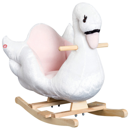 Kids Rocking Horse Ride On Swan Toy w/ Music Safety Seat for Toddler