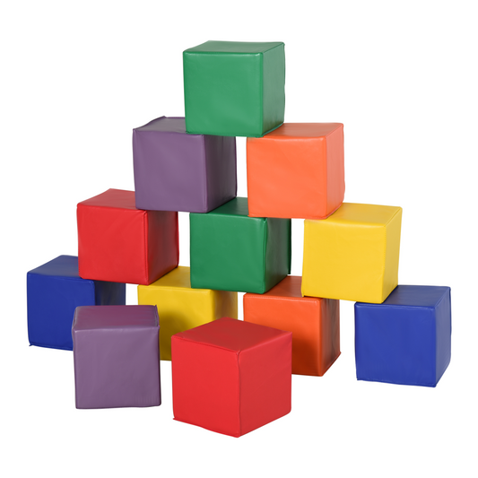 12-Piece Soft Foam Play Blocks for Kids - Safe Fun Stacking & Building Toy!
