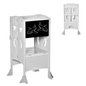 Kids Step Stool Toddler Kitchen Stool with Blackboard Lockable Handrail