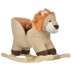 Plush Rocking Lion Ride-On with Sound, Seat Belt & Wooden Base for Kids