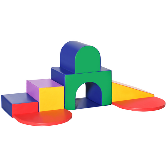HOMCOM 7-Piece Kids Foam Play Set - Safe, Colorful Soft Climbing Fun!